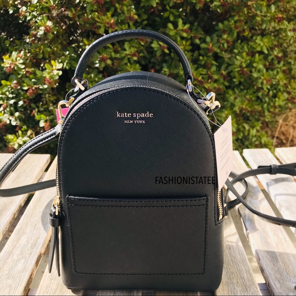 Kate Spade Cameron Mini Convertible Backpack Black - Picture 2 of 8